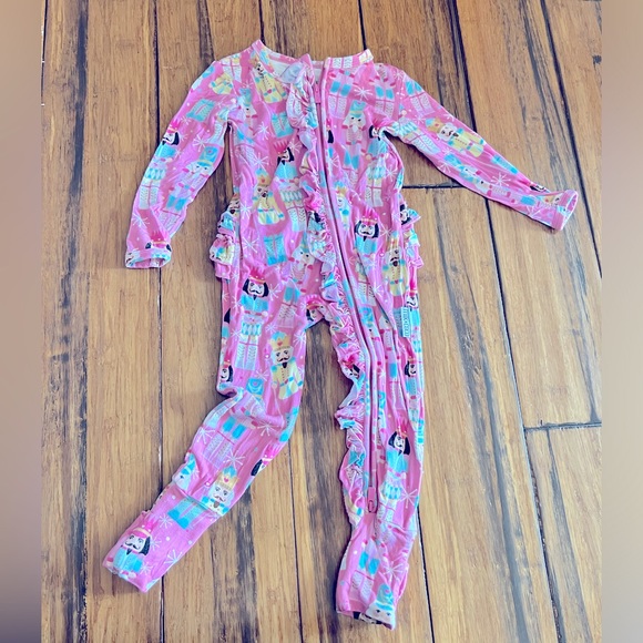 Pink Nutcracker Ruffle Butt Sleeper 12-18m - Picture 1 of 3